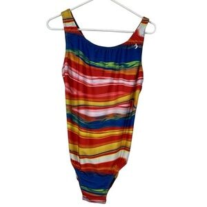 Illusions Rainbow Multicolor Training Swimsuit Size 42/14 NWT #VEG-0059